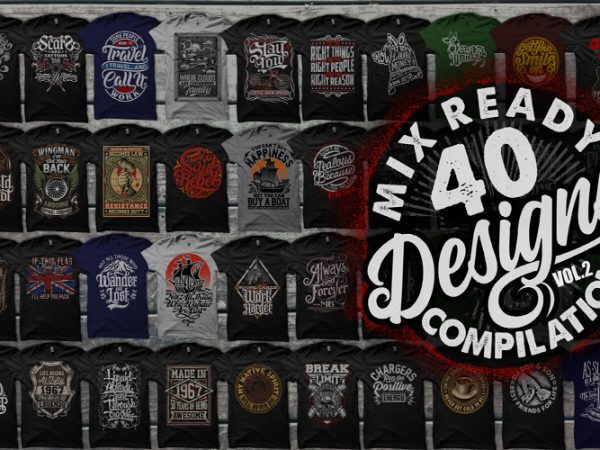 T shirt design and font bundles with extended license buy t shirt designs