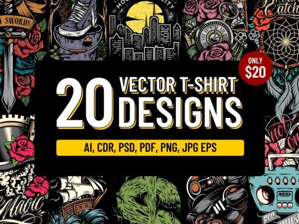 T shirt design and font bundles with extended license buy t shirt designs