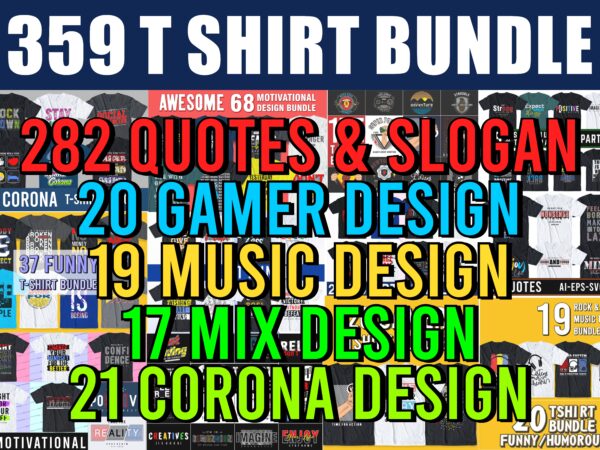 T shirt design and font bundles with extended license buy t shirt designs