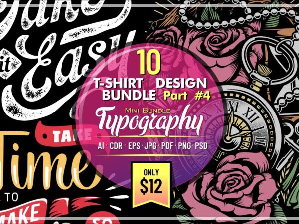 T shirt design and font bundles with extended license buy t shirt designs