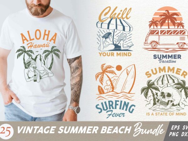 Summer SVG Bundle Beach Shirt SVG for Cricut Summer Tee Bundle SVG Bundle  Beach Vibes Digital Download 