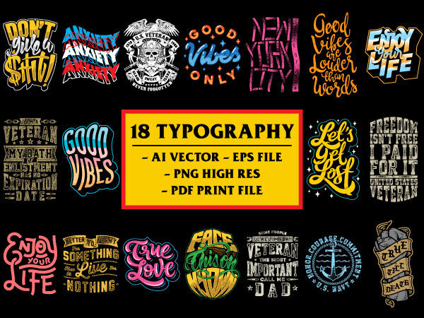 T shirt design and font bundles with extended license buy t shirt designs