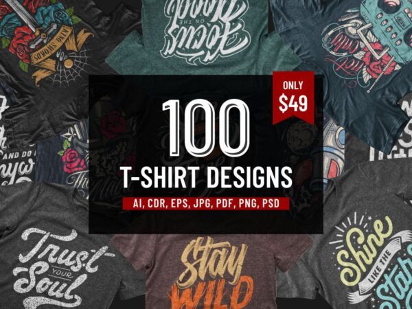 T shirt design and font bundles with extended license buy t shirt designs