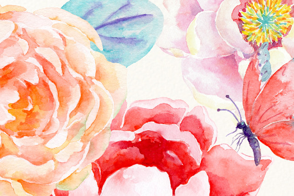 Watercolor Clipart Peony4