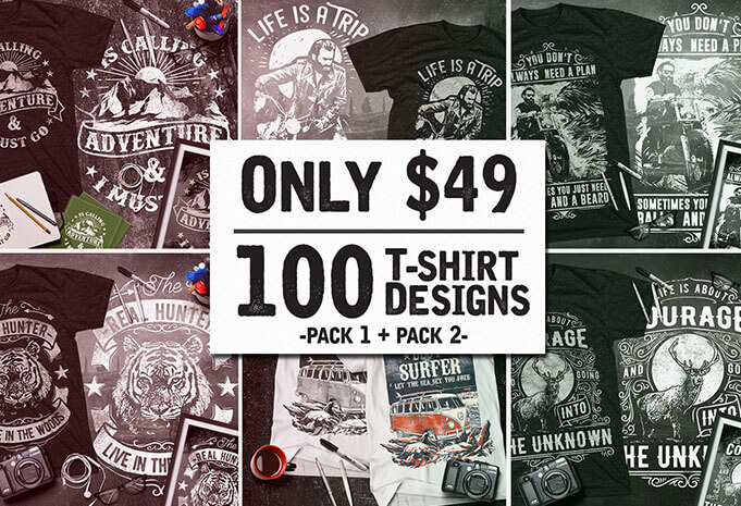 T shirt design and font bundles with extended license buy t shirt designs