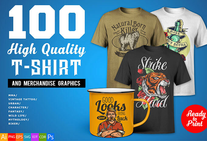 The Fancy T-Shirt Designs Bundle - 375+ Designs