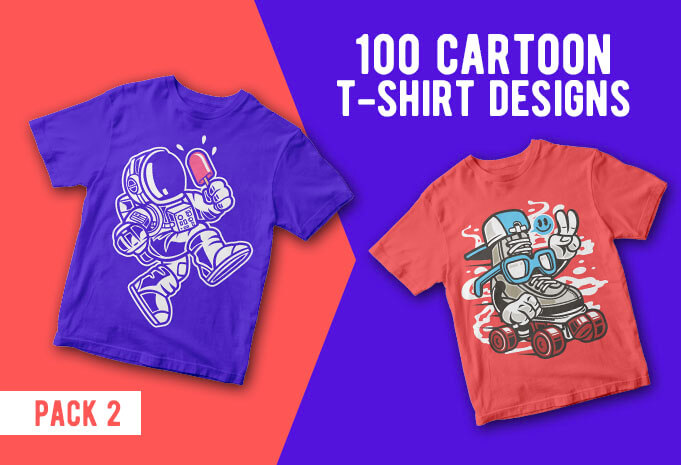 100 Cartoon Vector T-shirt Designs - Thefancydeal