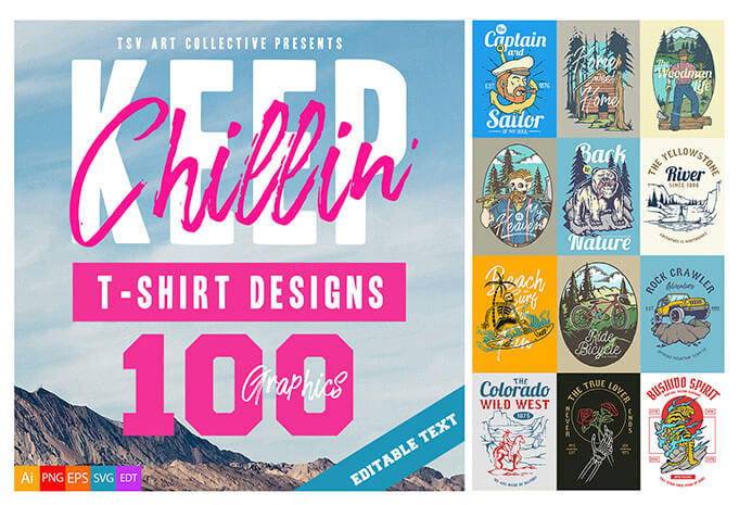 T shirt design and font bundles with extended license buy t shirt designs