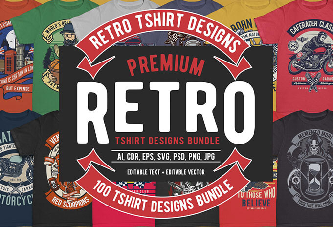 T shirt design and font bundles with extended license buy t shirt designs